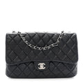Lambskin Quilted Jumbo Chanel 3 Flap Navy