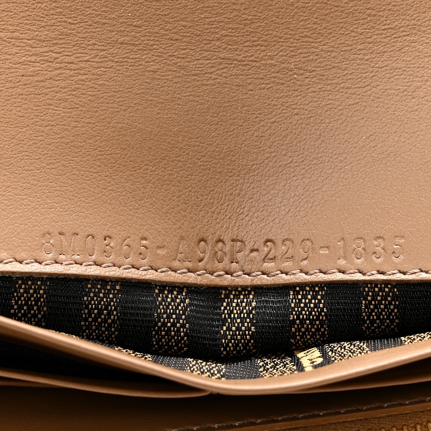 Fabric Jacquard FF 1974 Continental Wallet On Chain Tobacco Moro