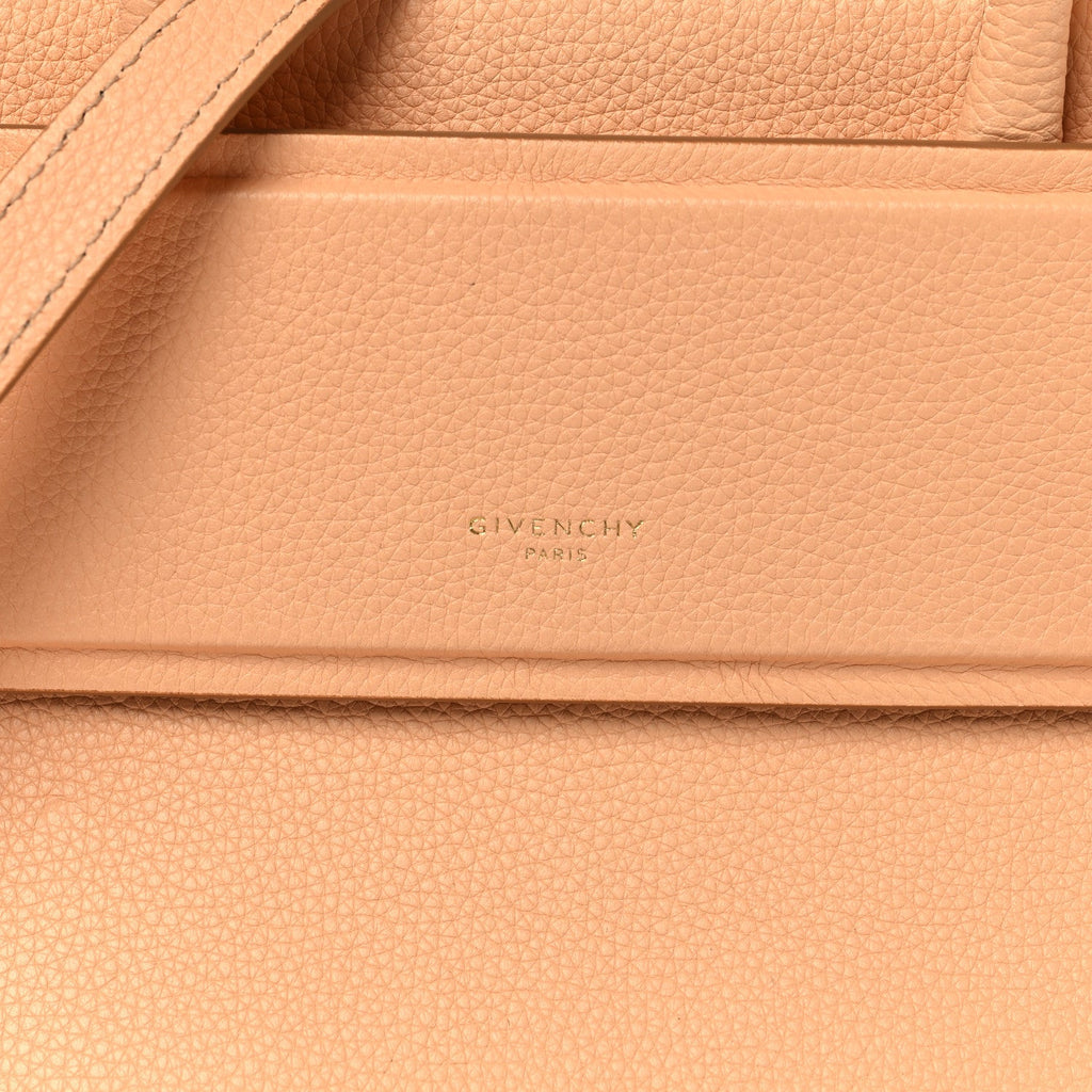 Grained Calfskin Mini Horizon Satchel Beige