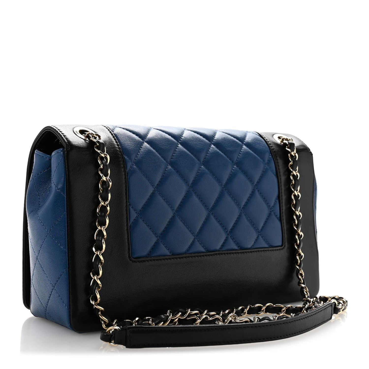 Sheepskin Quilted Vintage Mademoiselle Flap Blue Black