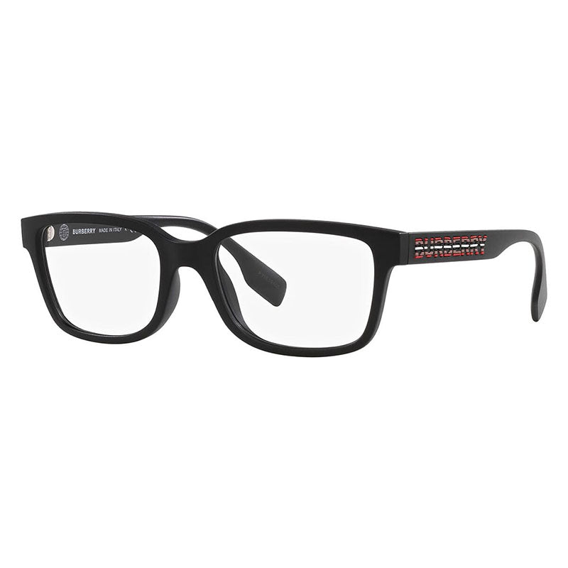 Burberry Eyeglasses Square Full Rim, Matte Black Frame and Clear Demo Lenses Lens BE2379U3464