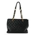 Caviar Quilted Grand Shopping Tote GST Black