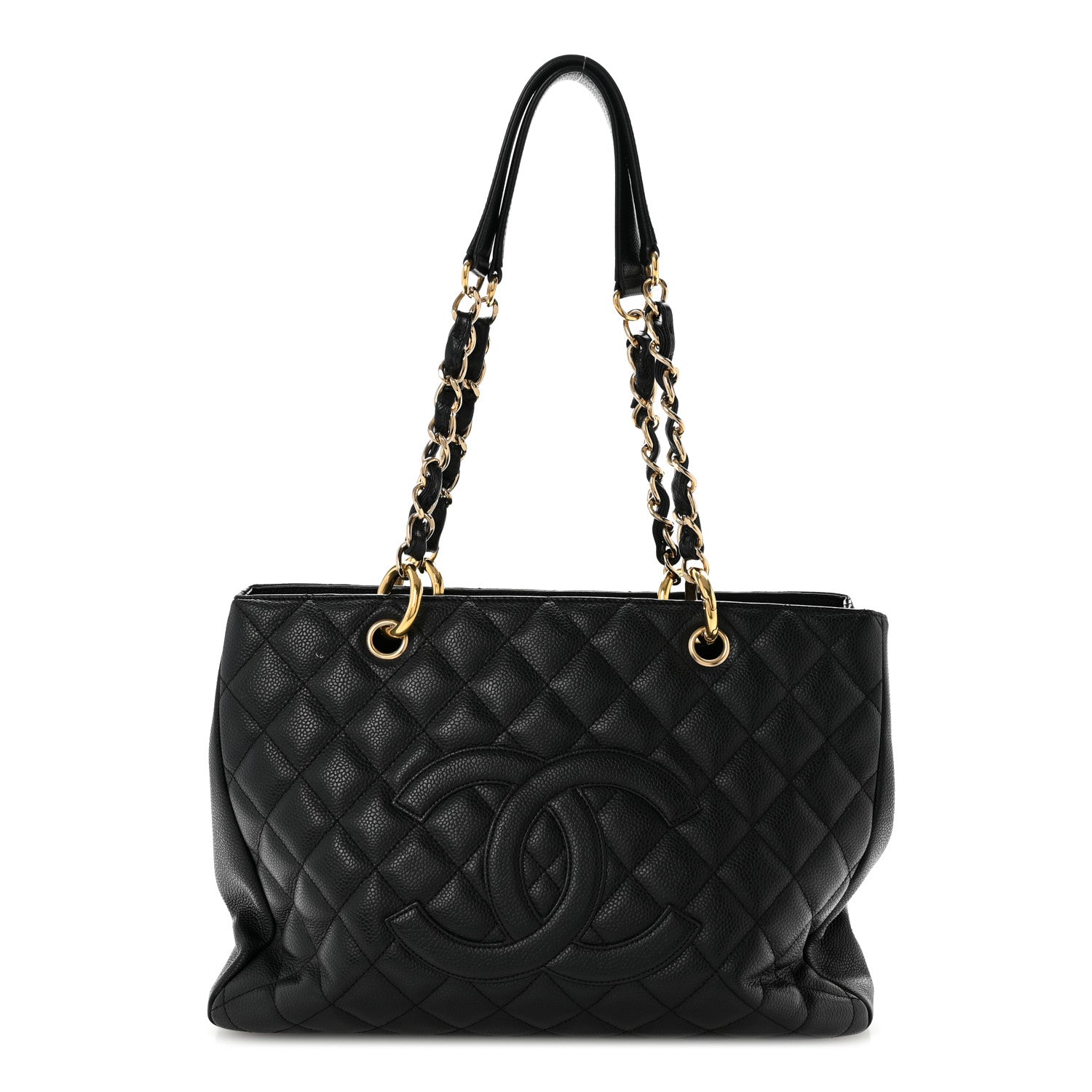 Caviar Quilted Grand Shopping Tote GST Black