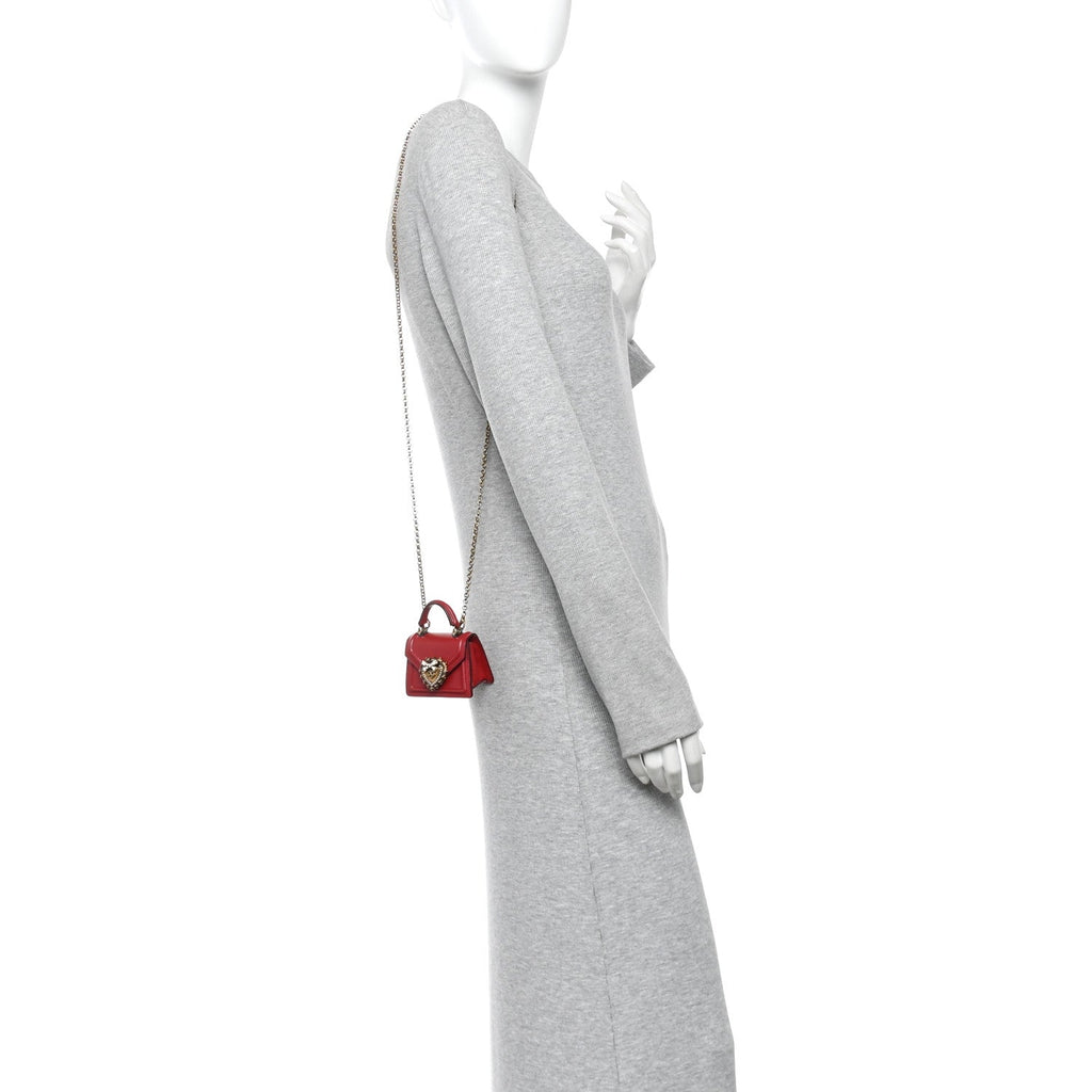 Nappa Micro Devotion Envelope Top Handle Bag Red