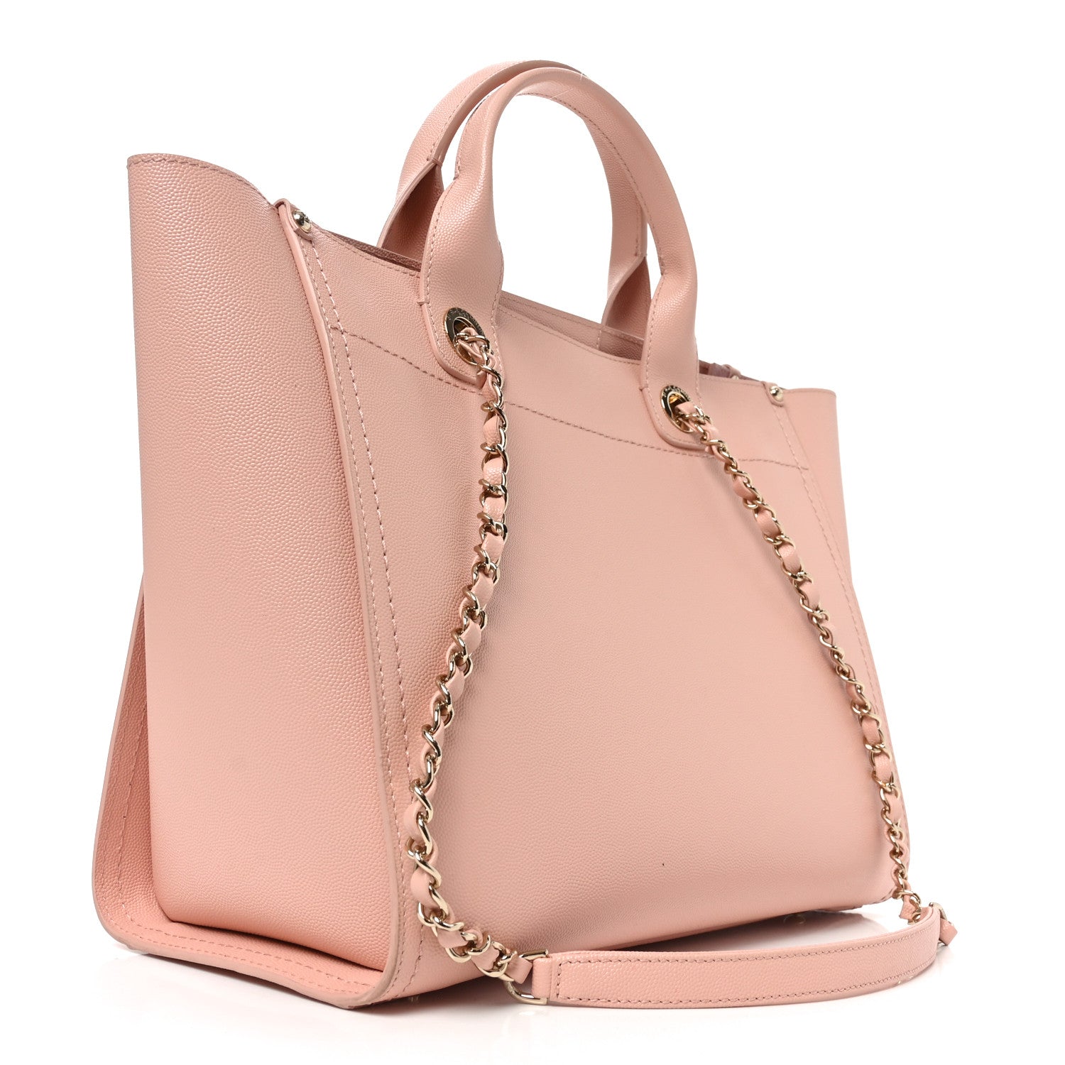 Caviar Small Studded Deauville Tote Light Pink