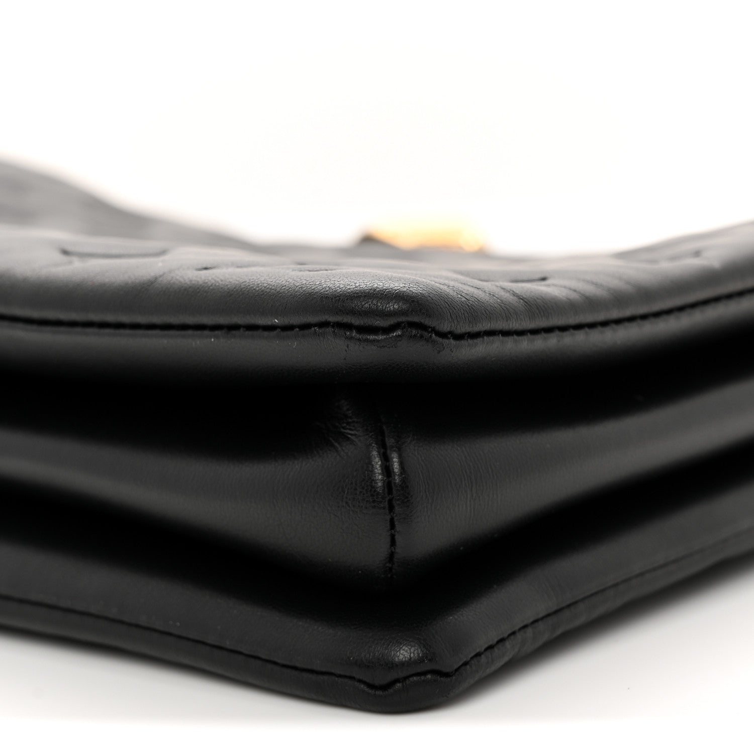 Lambskin Embossed Monogram Coussin MM Black