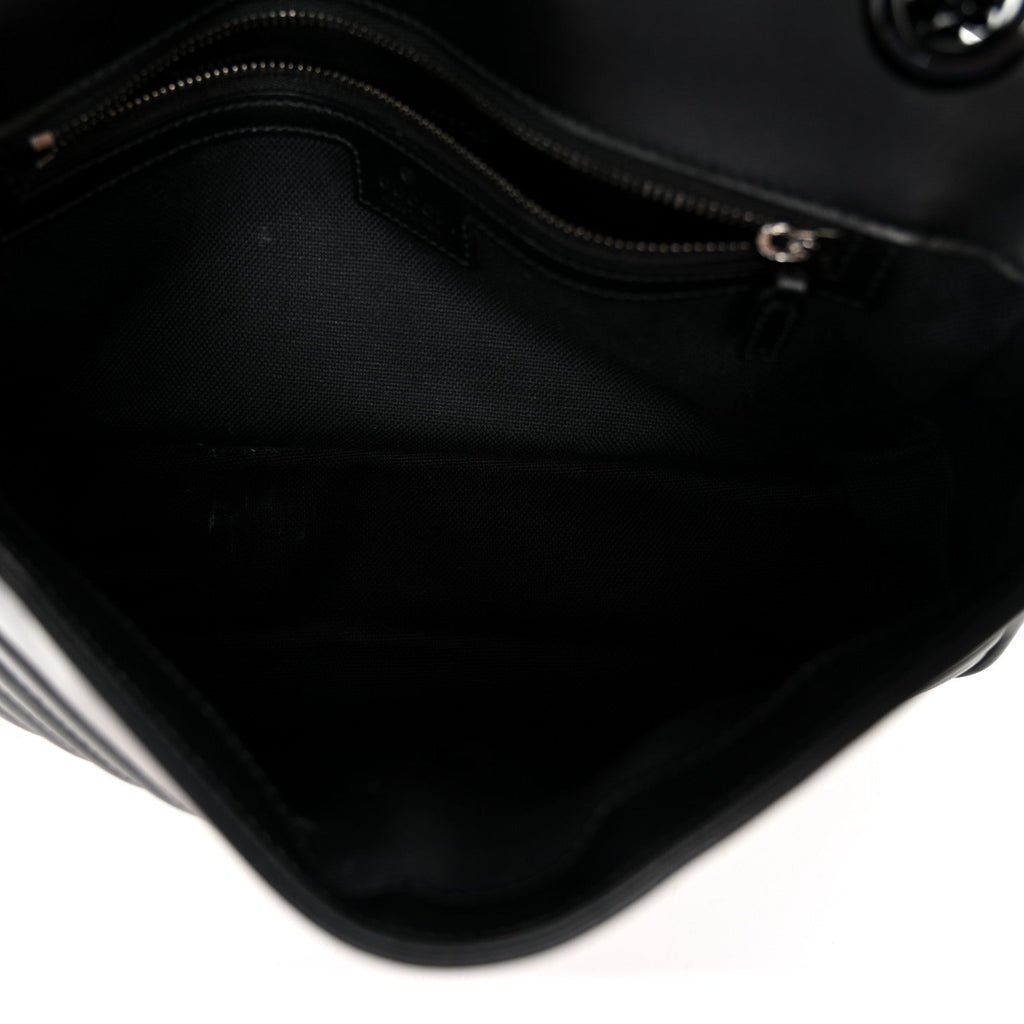 Calfskin Matelasse Monochrome Small GG Marmont Shoulder Bag Black