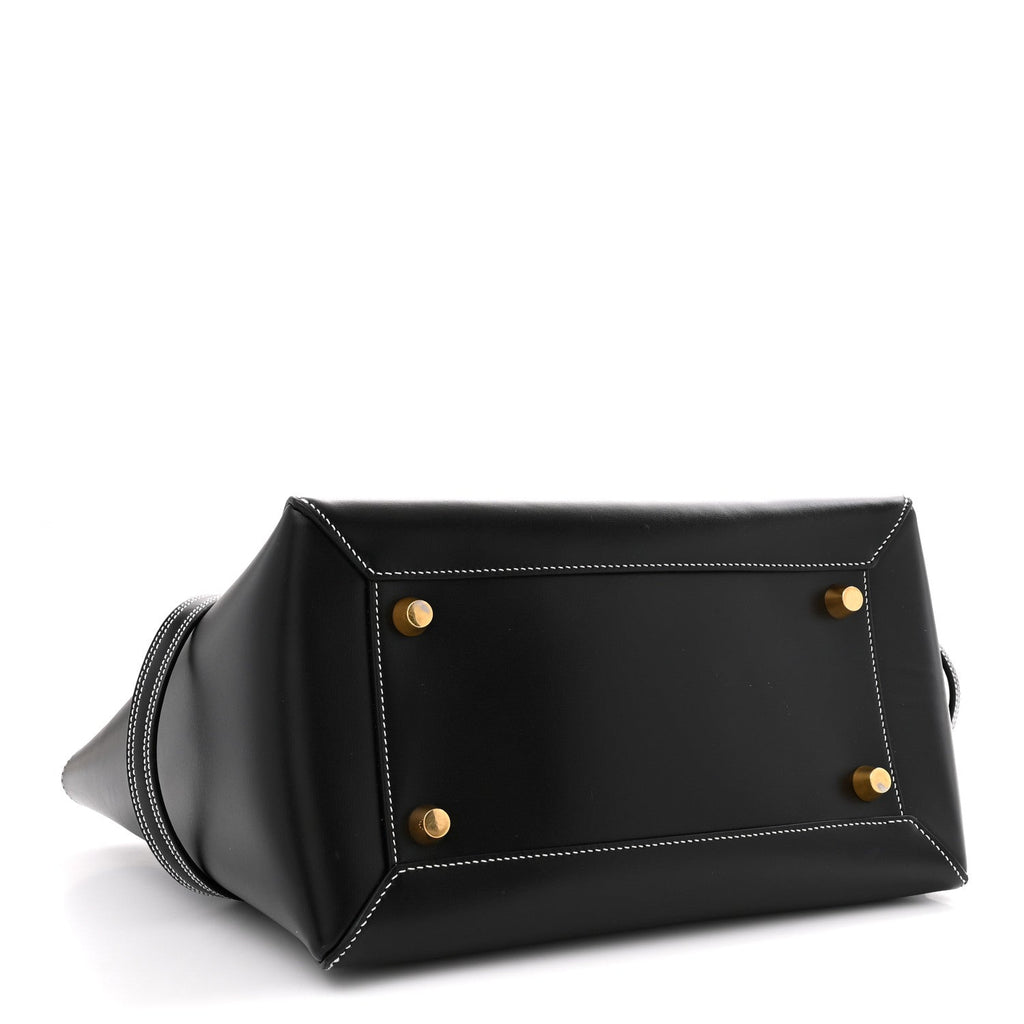 Smooth Calfskin Double Stitching Mini Belt Bag Black
