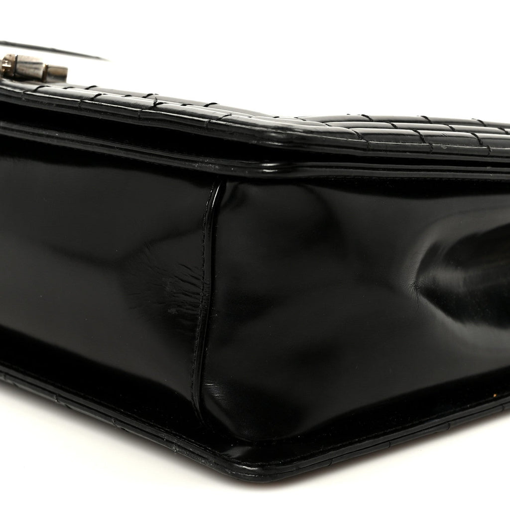 Patent Medium Boy Reverso Flap Black