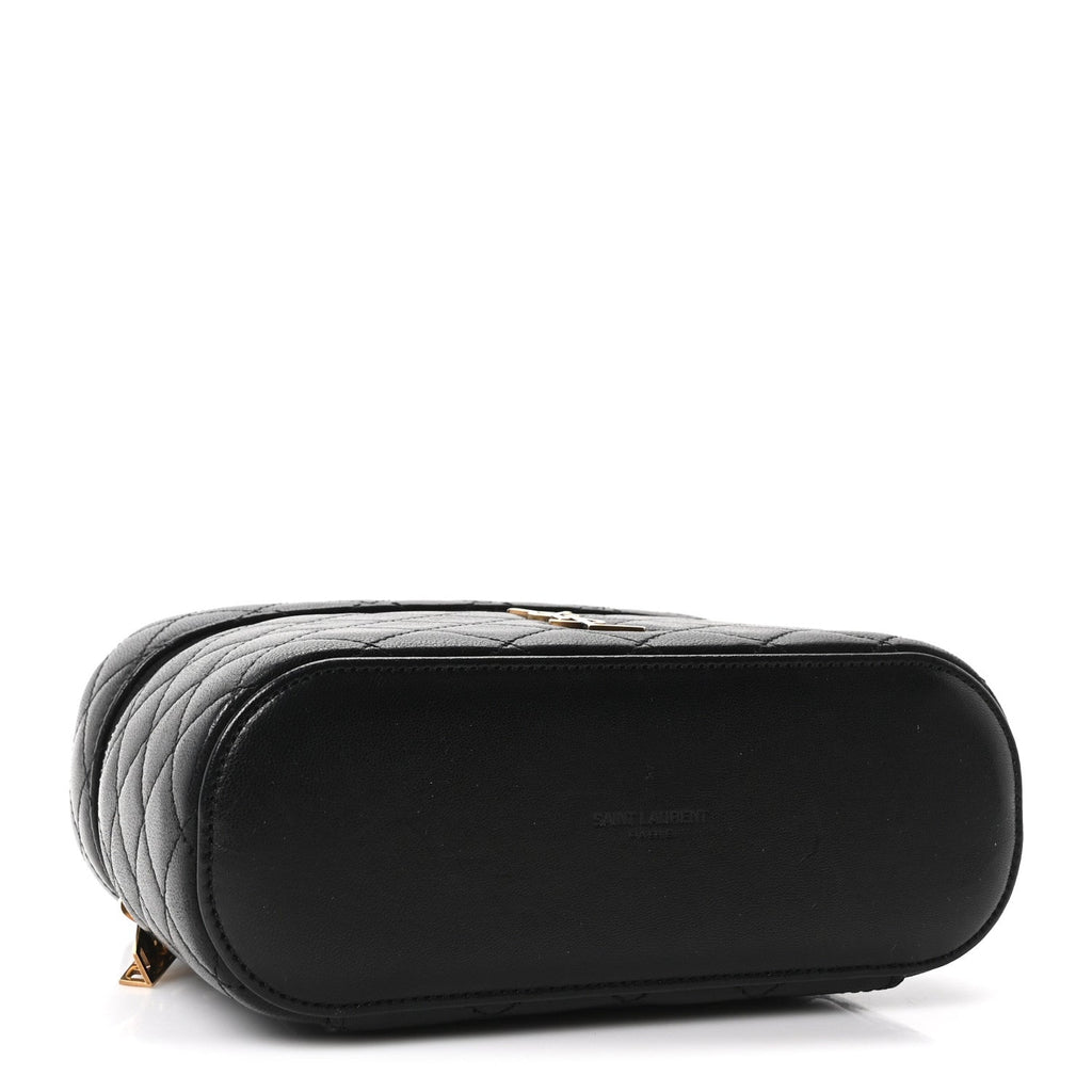Lambskin Quilted Mini Gaby Vanity Case Black