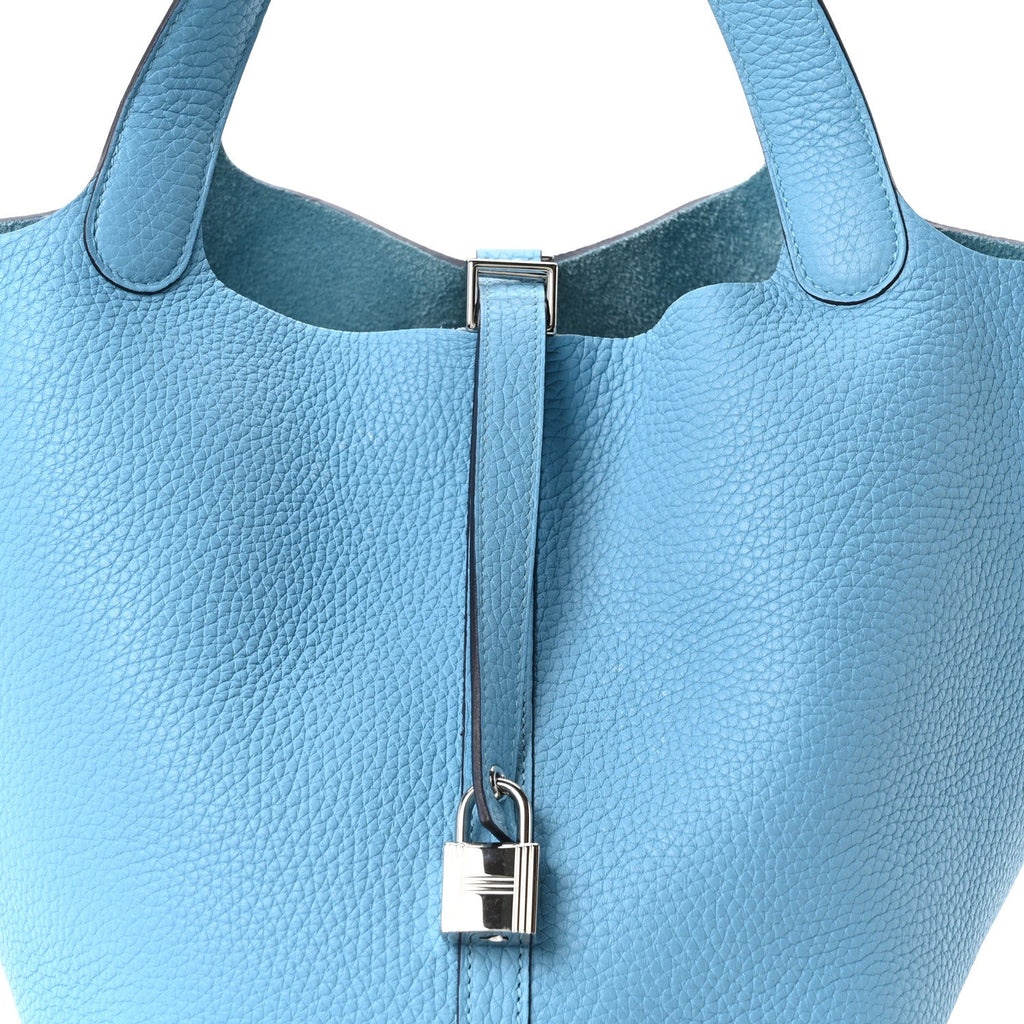Taurillon Clemence Picotin Lock 22 MM Bleu Du Nord