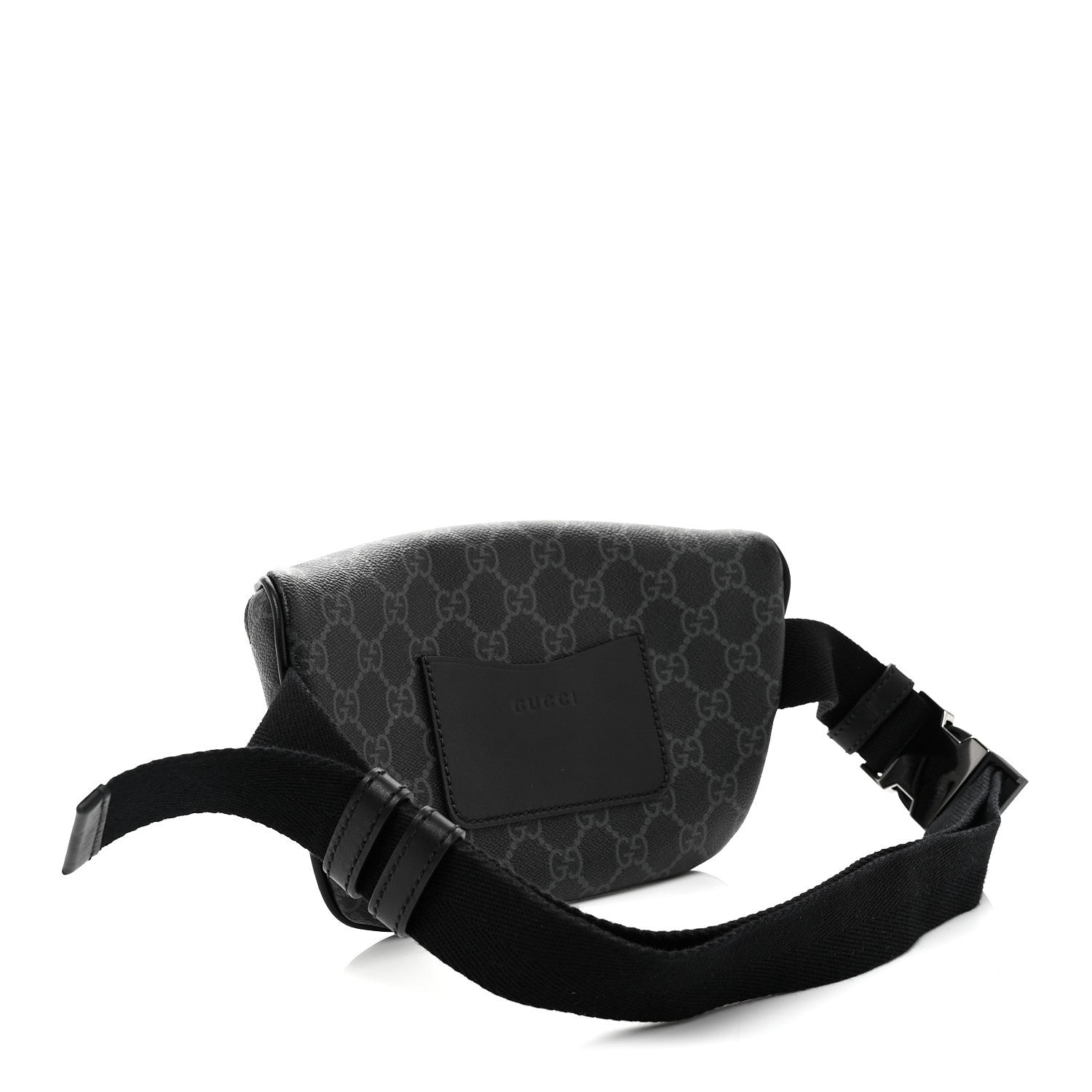 GG Supreme Monogram Emblem Calfskin Small Belt Bag Black Grey