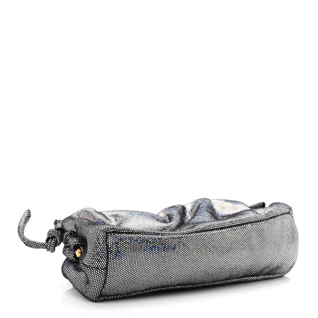 Glitter Calfskin Mini Cloud Clutch Multicolor