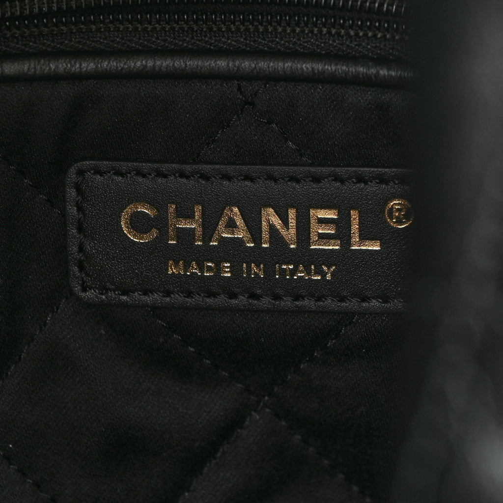 Shiny Calfskin Quilted Small Chanel 22 Black