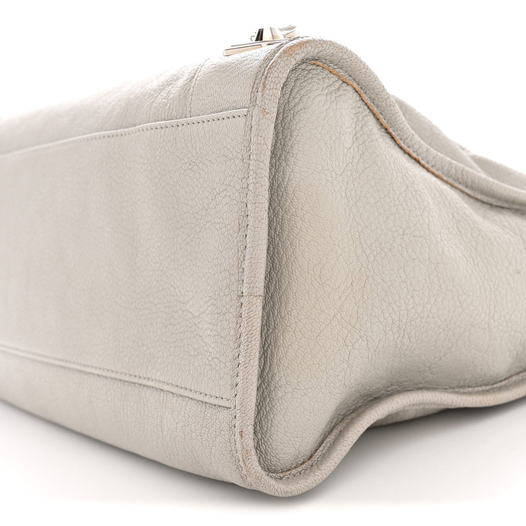 Chevre Silver Metallic Edge Hardware City Gris Glace