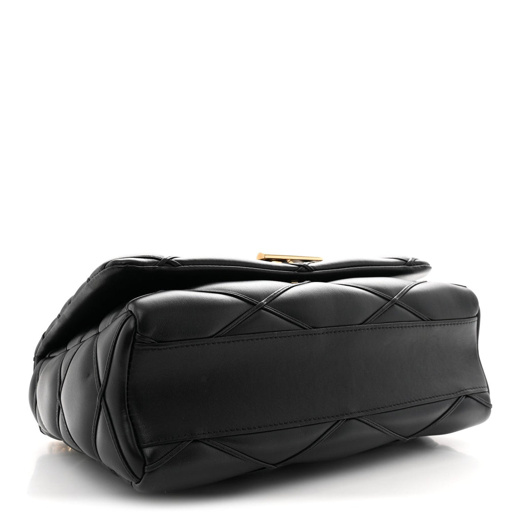 Lambskin Malletage Top Handle GO-14 GM Black