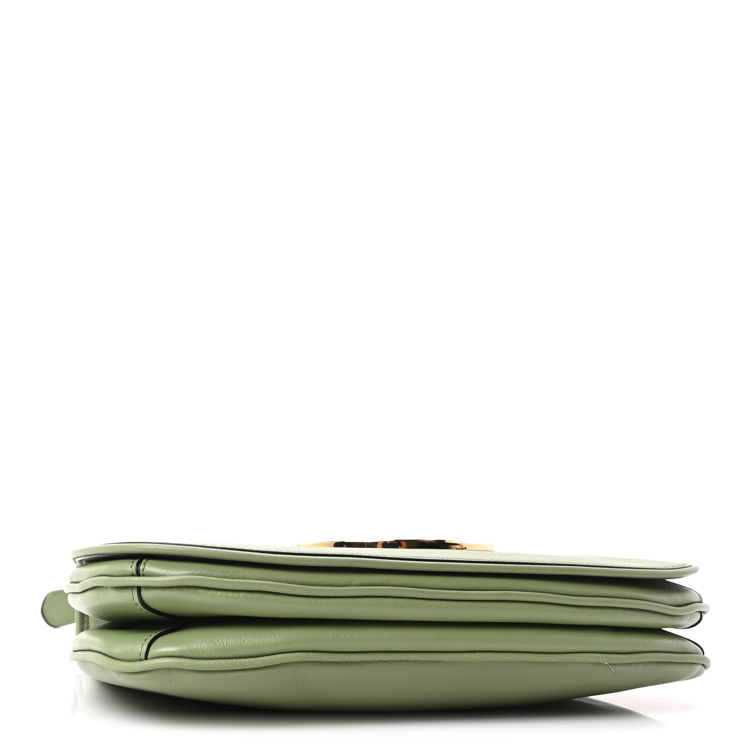 Roxy Calfskin Web Medium Blondie Top Handle Shoulder Flap Bag Salamander Green