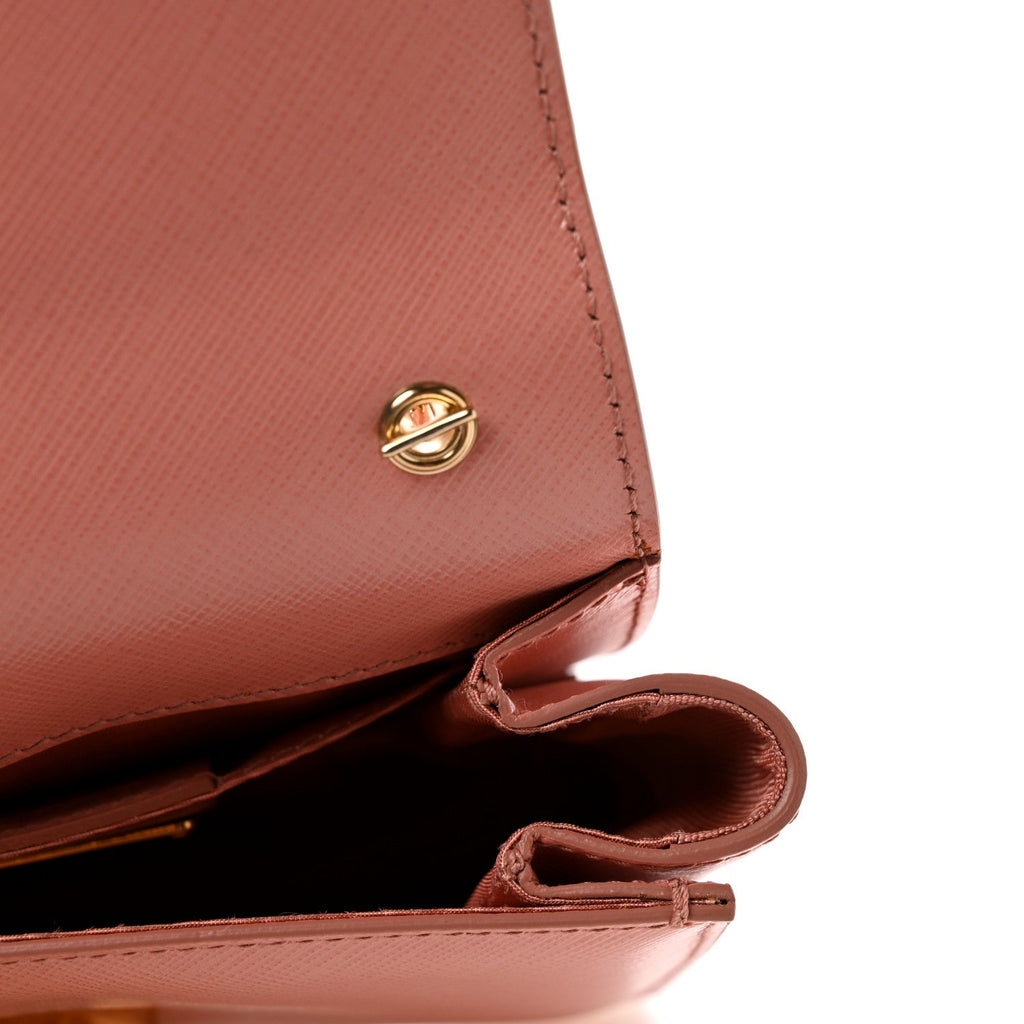 Hammered Calfskin Mini Vara Bow Crossbody Bag Pink