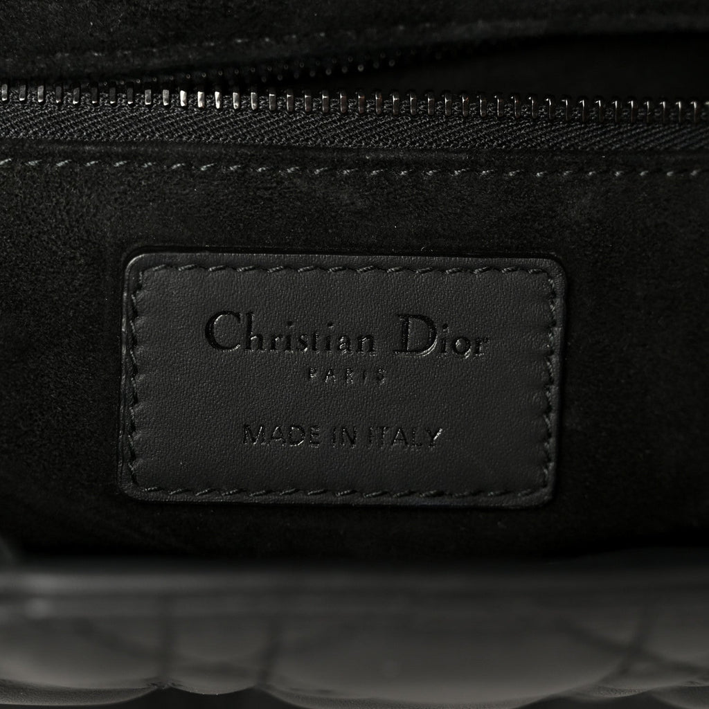 Ultra Matte Calfskin Cannage Medium Lady Dior Black