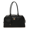 Calfskin Large Perfect Bowling Bag Black
