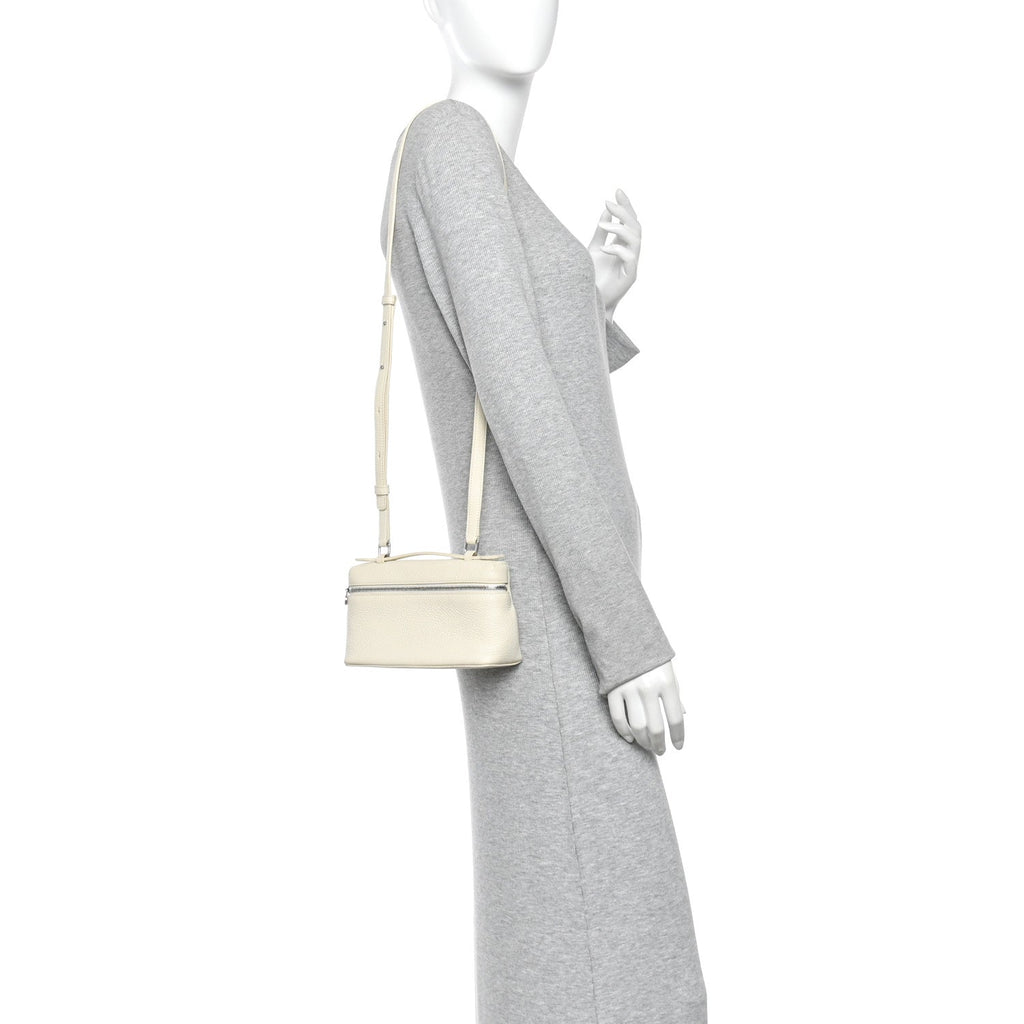 Grained Calfskin L19 Extra Pocket Pouch Whisper White