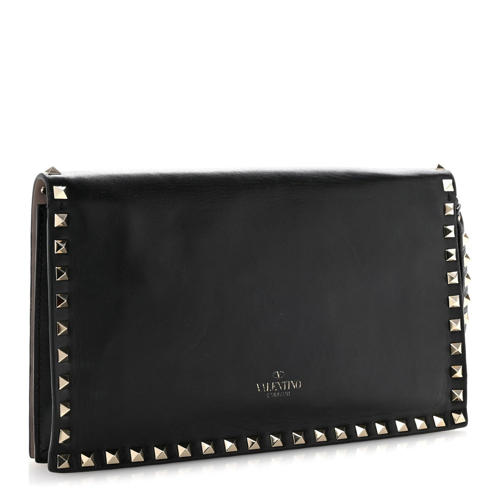 Nappa Rockstud Wristlet Clutch Black