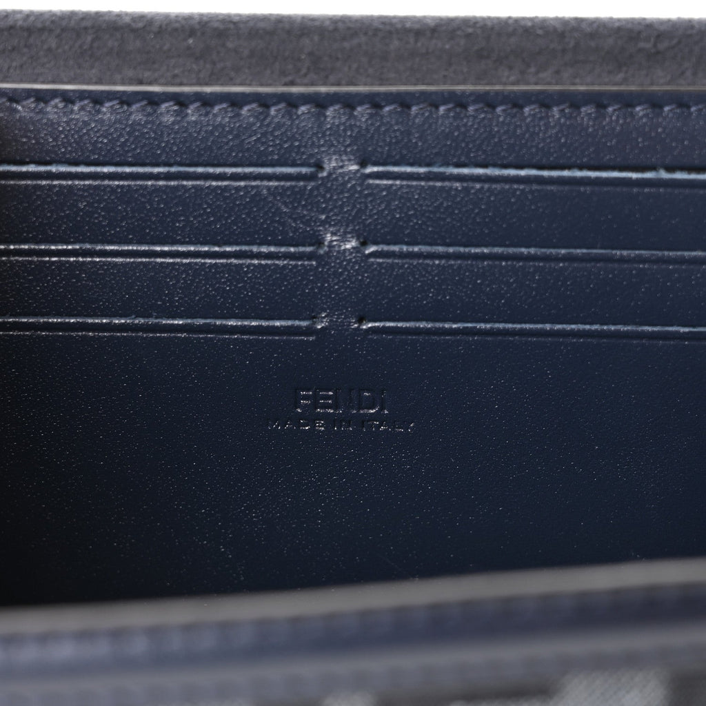 Recycled Fabric Jacquard Vitello King FF 1974 Baguette Soft Trunk  Blue Blue