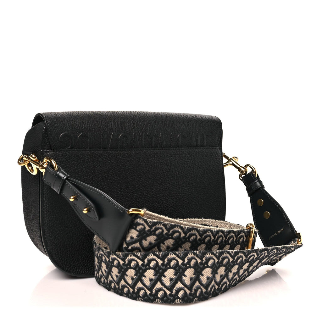Grained Calfskin Large Bobby Flap Black