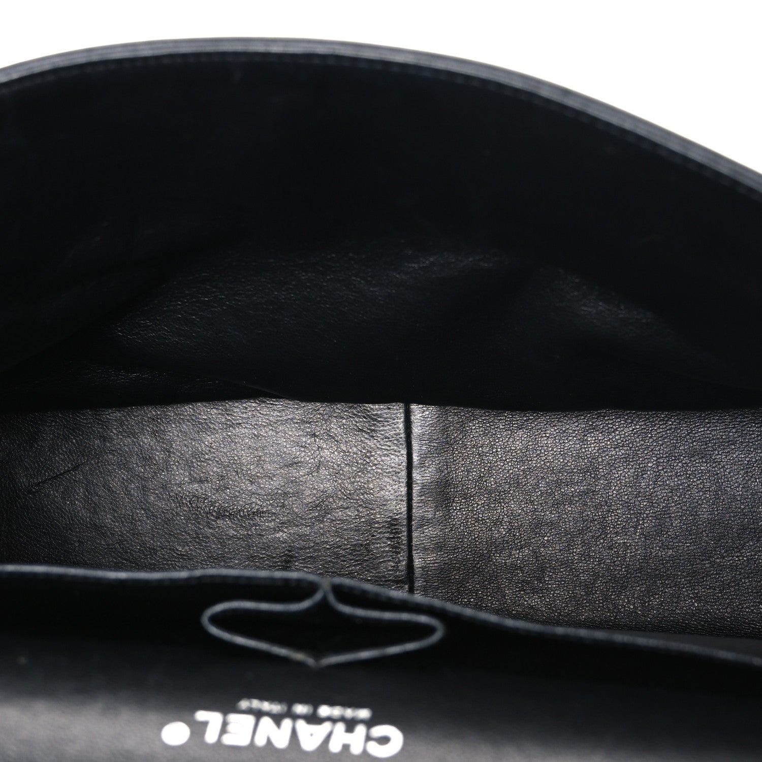 Patent Quilted Jumbo Double Flap Black
