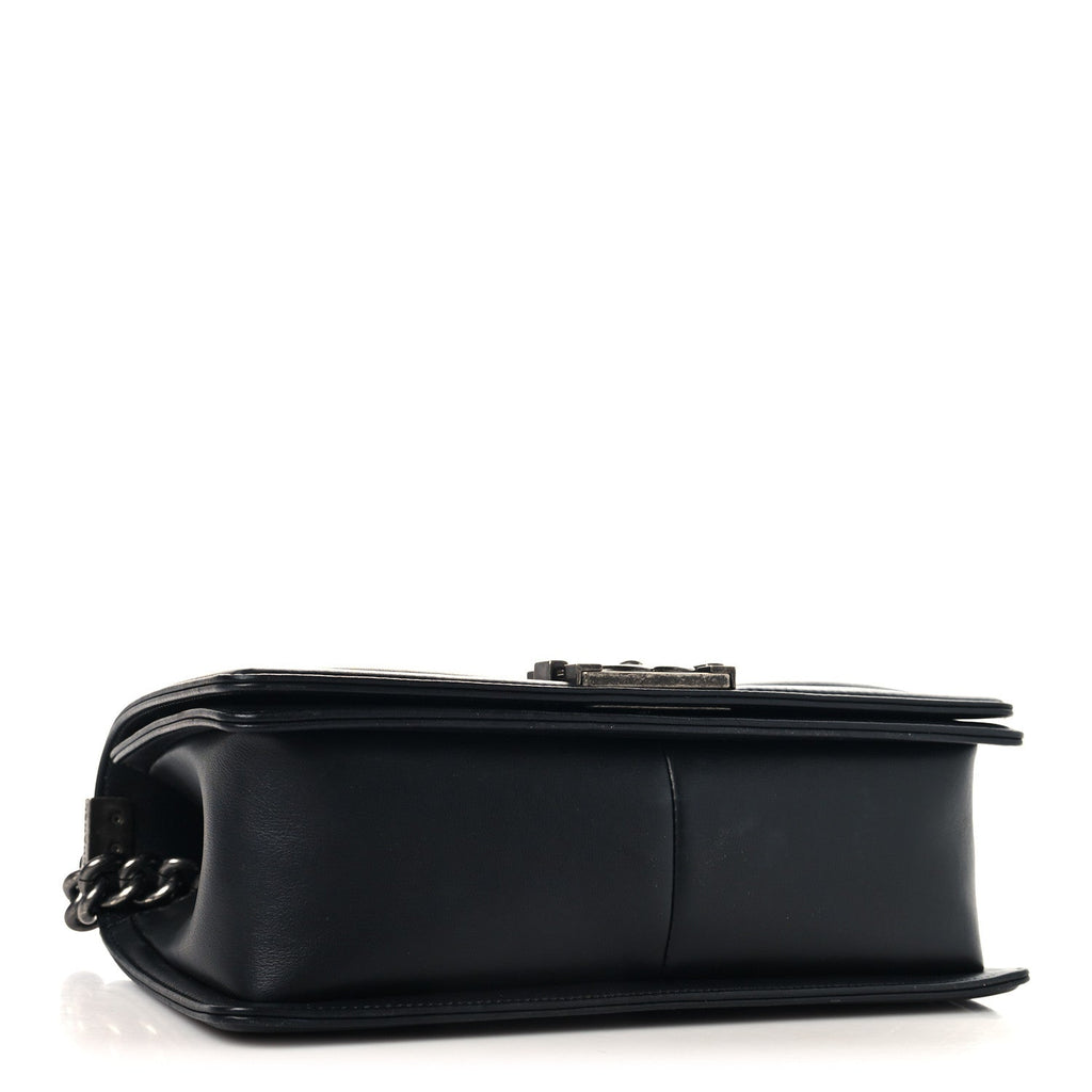 Lambskin Quilted Medium Boy Flap Black