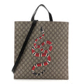 Soft GG Supreme Monogram Kingsnake Vertical Tote  Black