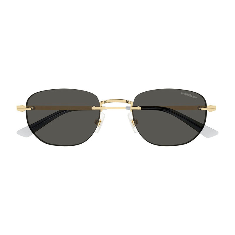 Montblanc Sunglasses Square Rimless, Gold Frame and Grey Lens MB0303S001