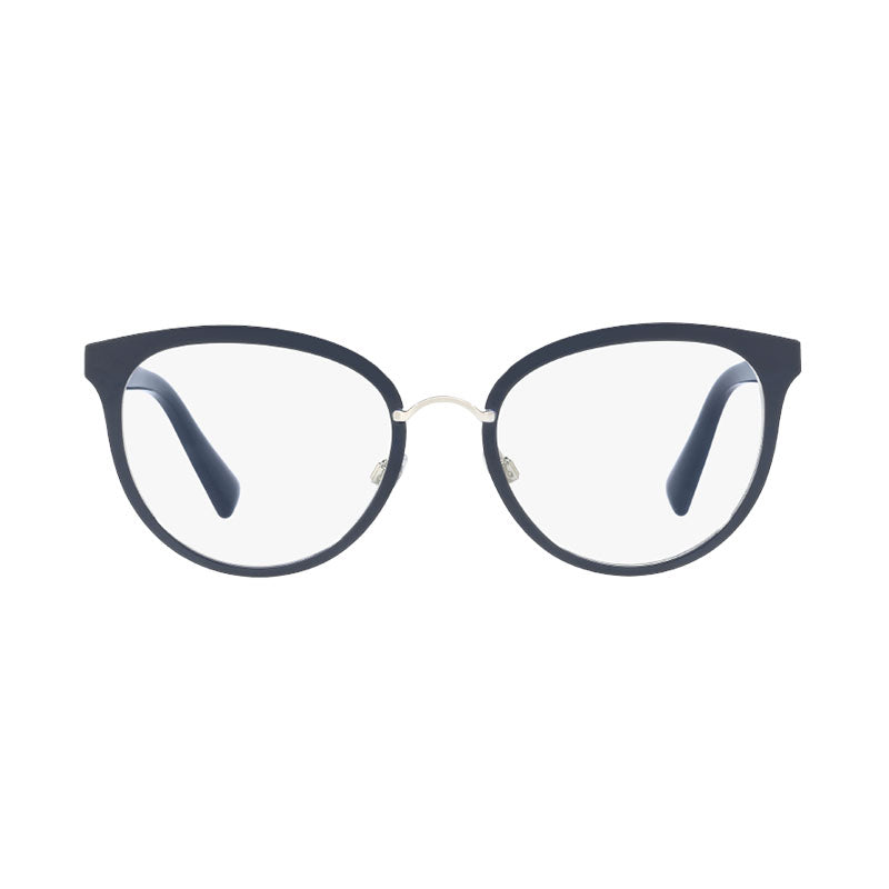 Valentino Eyeglasses Browline Full Rim, Blue Frame and Clear Demo Lens Lens VA10043010