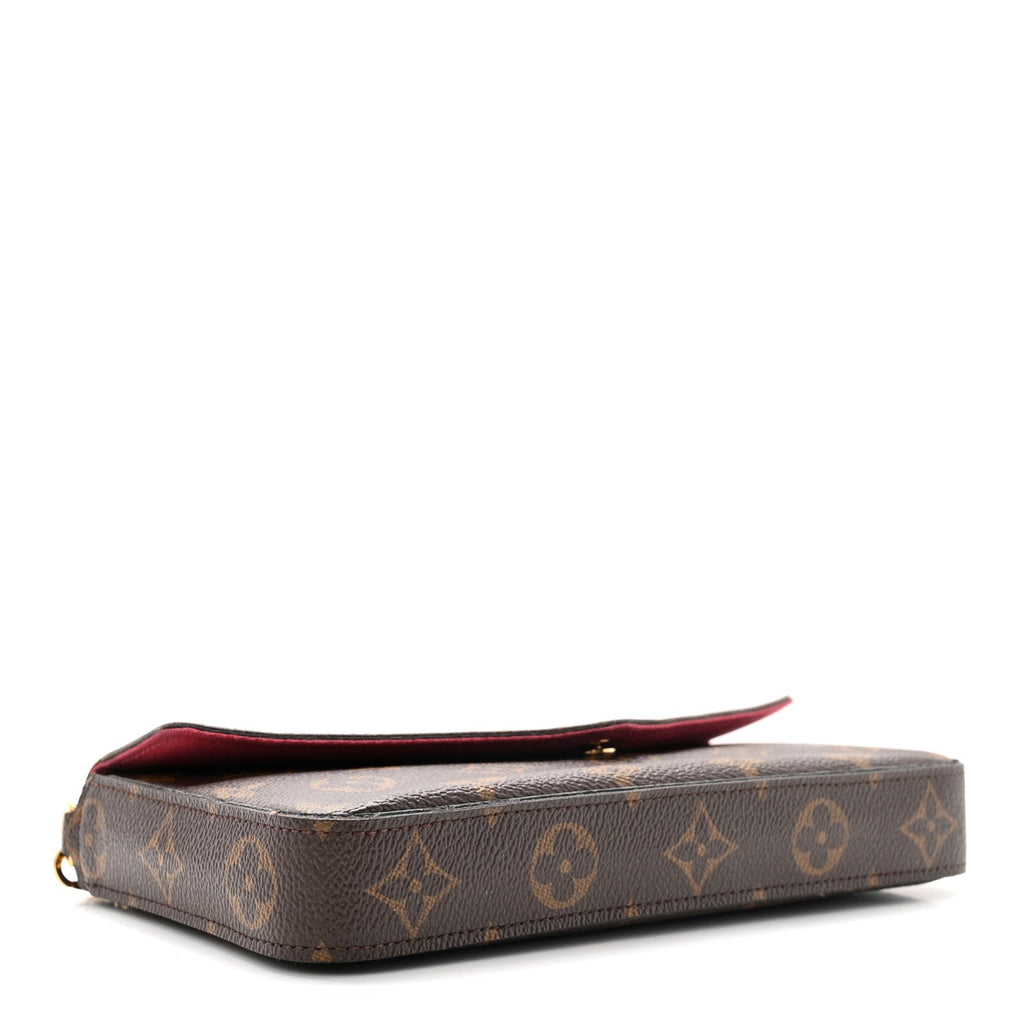 Monogram Pochette Felicie Chain Wallet Fuchsia
