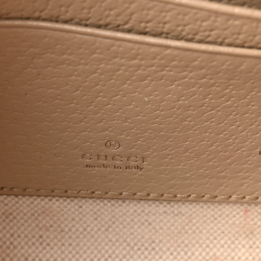 GG Supreme Monogram Textured Dollar Calfskin Web Mini Ophidia Top Handle Bowler Bag Beige Mystic White Oatmeal