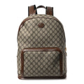 GG Supreme Monogram Textured Calfskin Retro Interlocking G Backpack Brown Beige