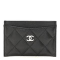 Caviar Quilted Card Holder Black