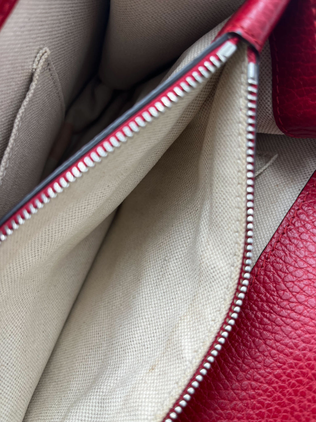 Gucci Dionysus Bamboo Top Handle Bag Leather Red Leather Handbag (Authentic  )