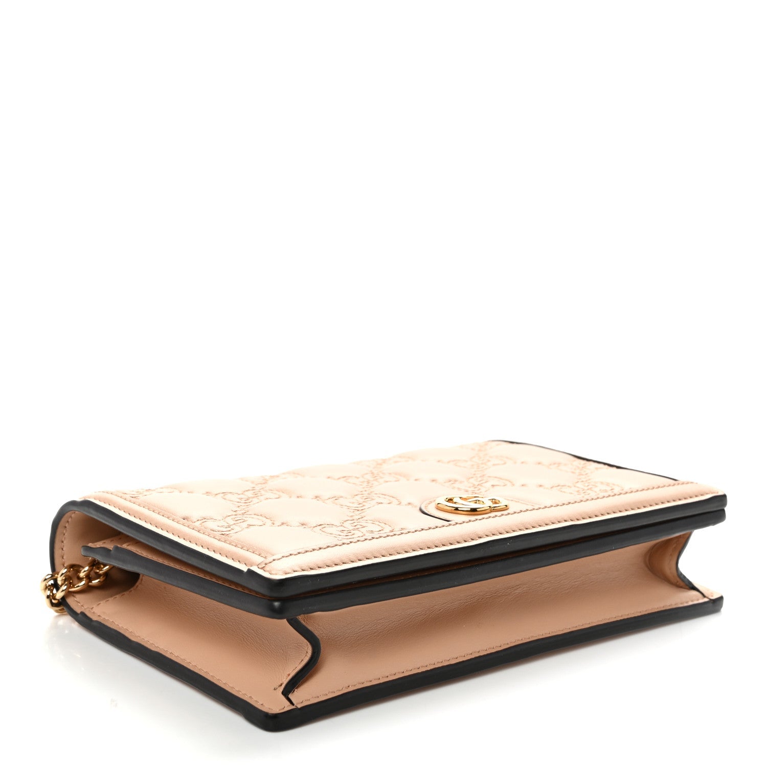 Calfskin GG Matelasse Chain Wallet Perfect Pink