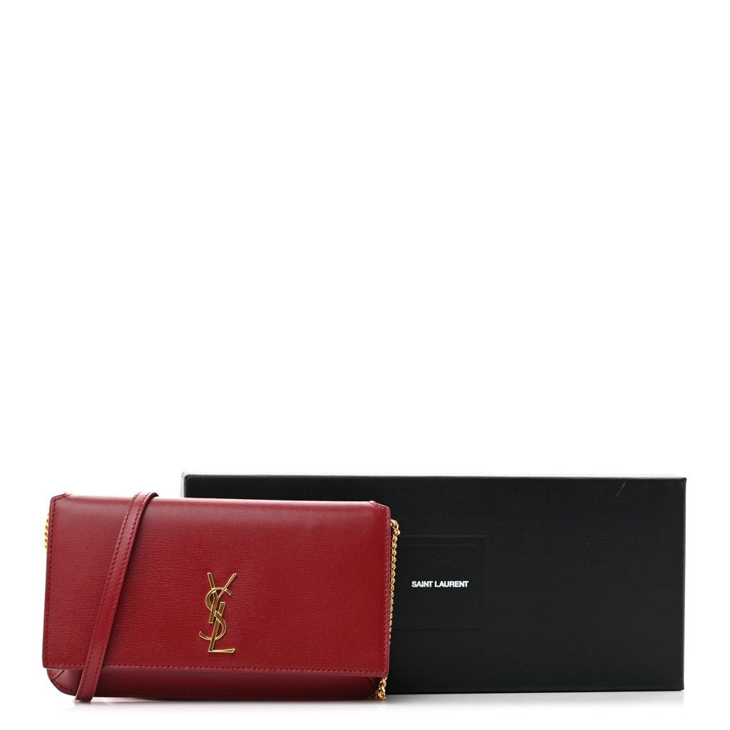 Smooth Calfskin Monogram Phone Holder Crossbody Opyum Red