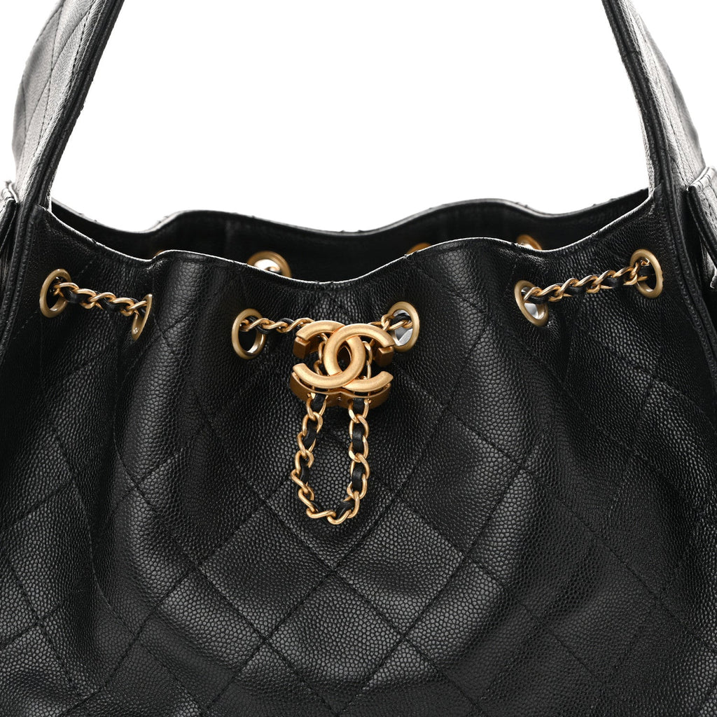 Caviar Quilted Small Chanel 25 Handbag Black