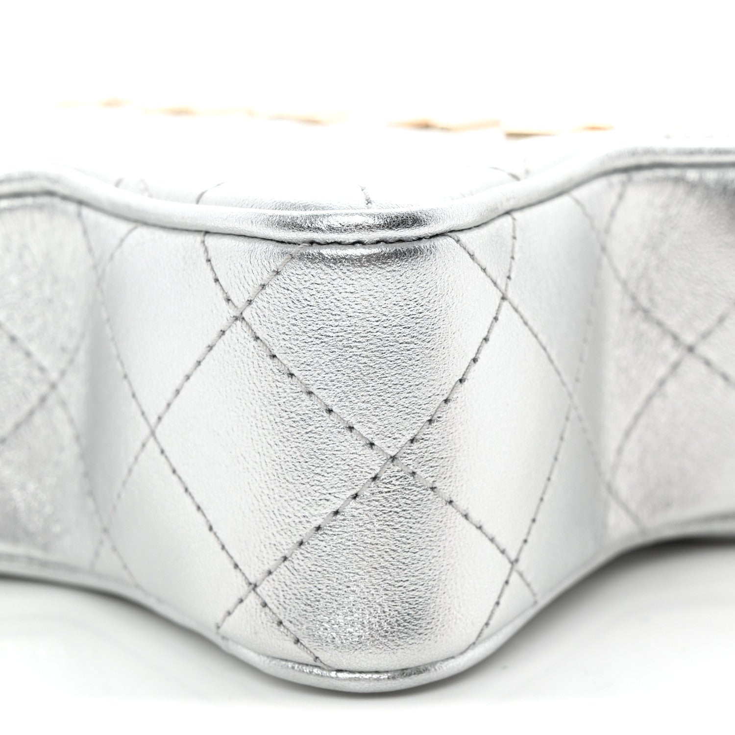 Metallic Lambskin Walk Of Fame Bag Silver