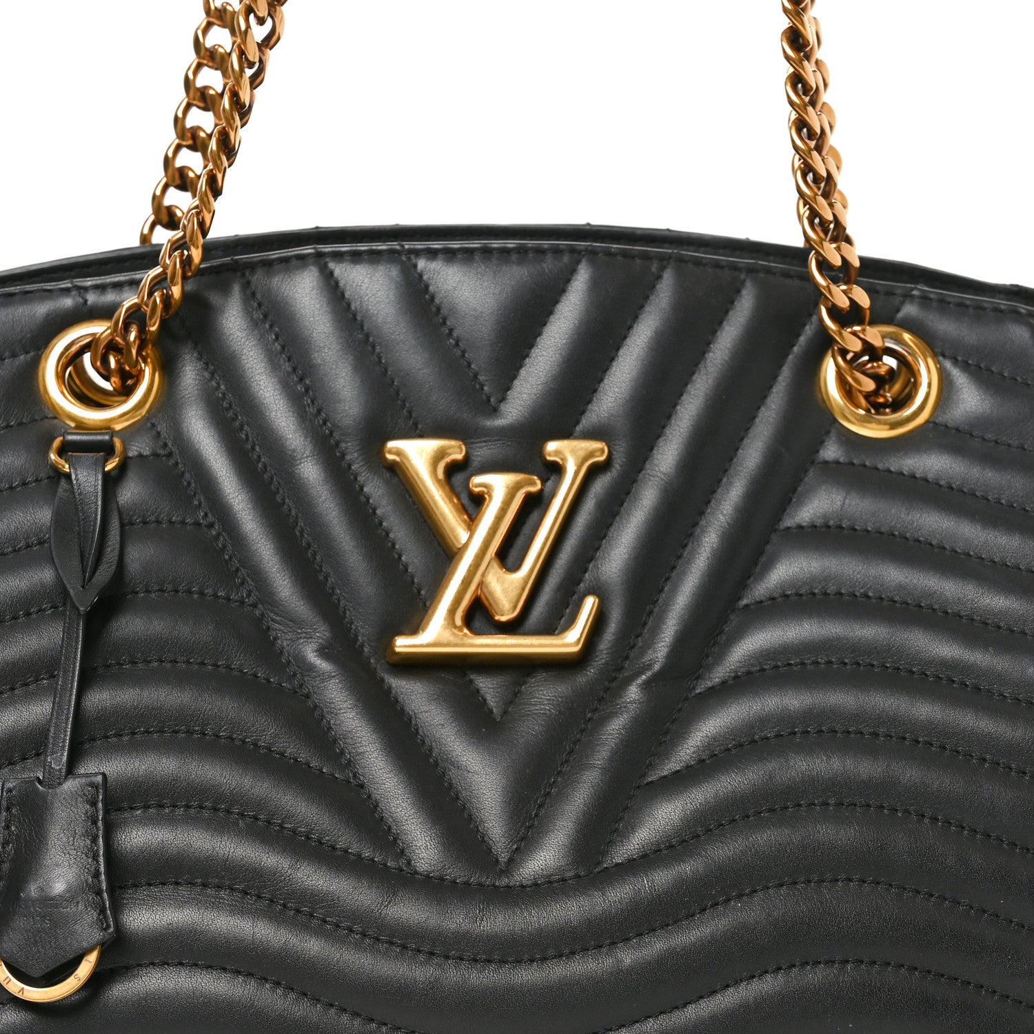 Calfskin New Wave Chain Tote Black