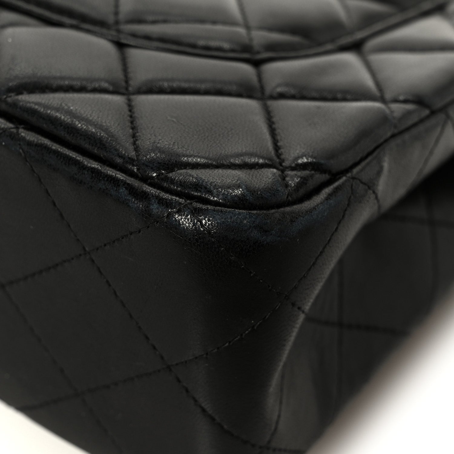 Lambskin Quilted Jumbo Single Flap Black