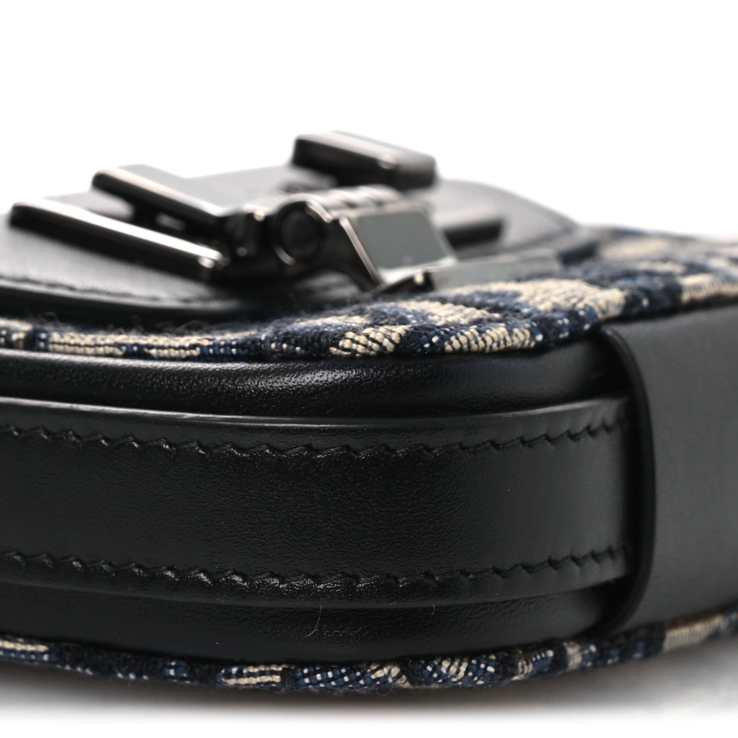 Oblique Smooth Calfskin Nano Pouch Beige Black