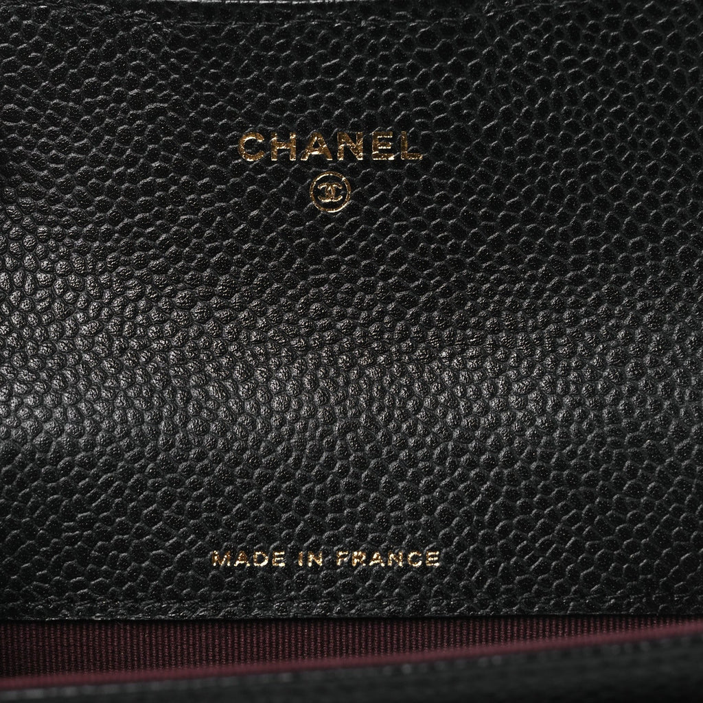 Caviar Quilted Flap Card Holder Black