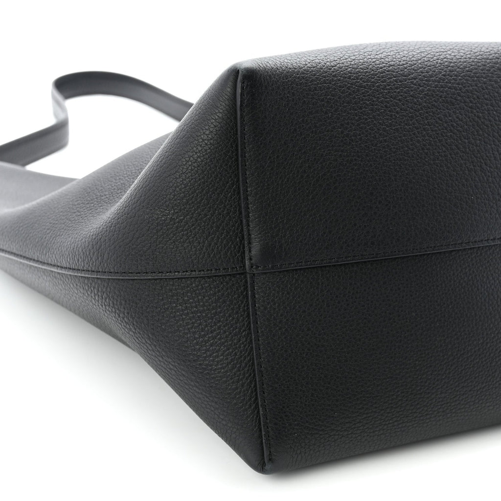 Grained Calfskin Medium N/S Park Tote Black