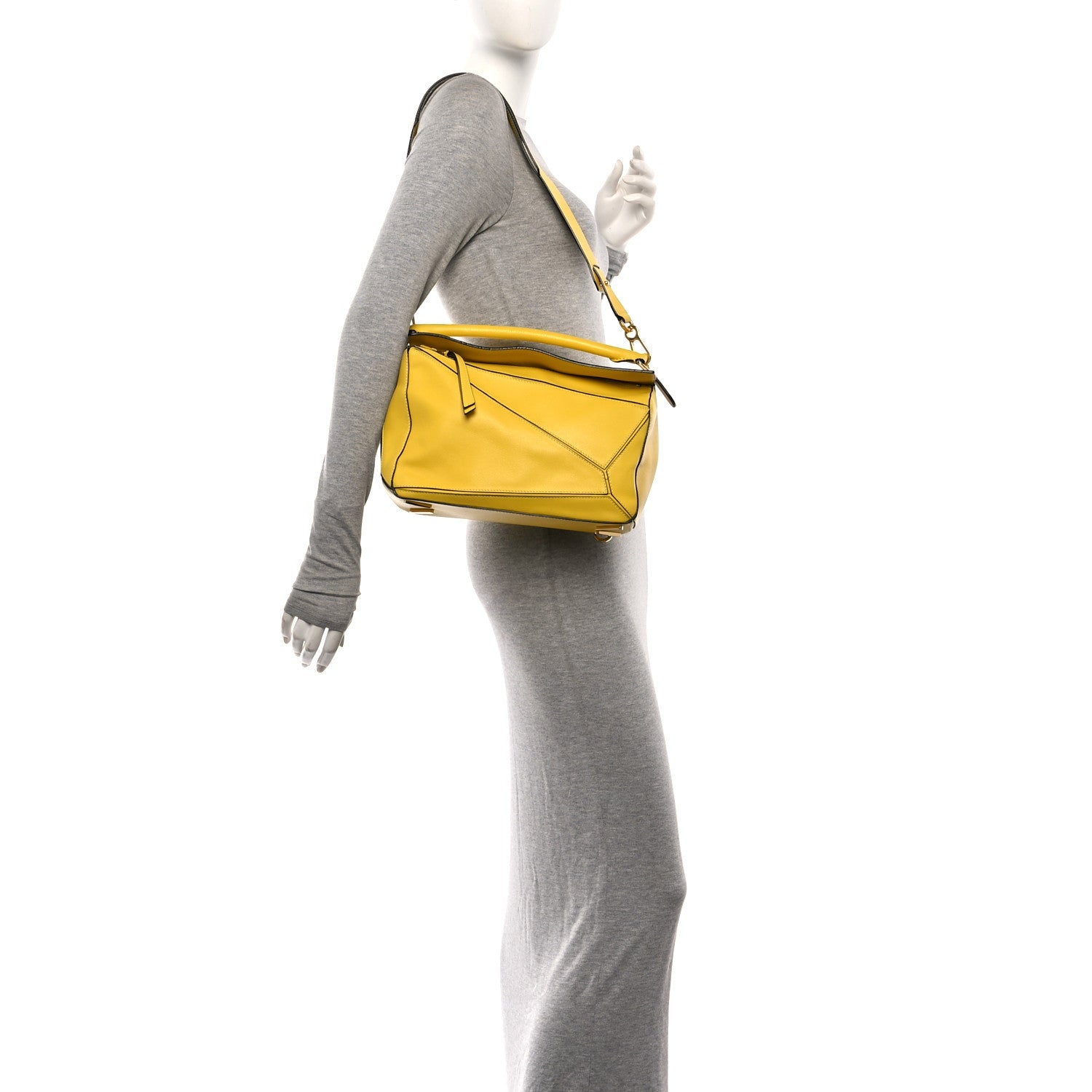 Calfskin Medium Puzzle Bag Yellow