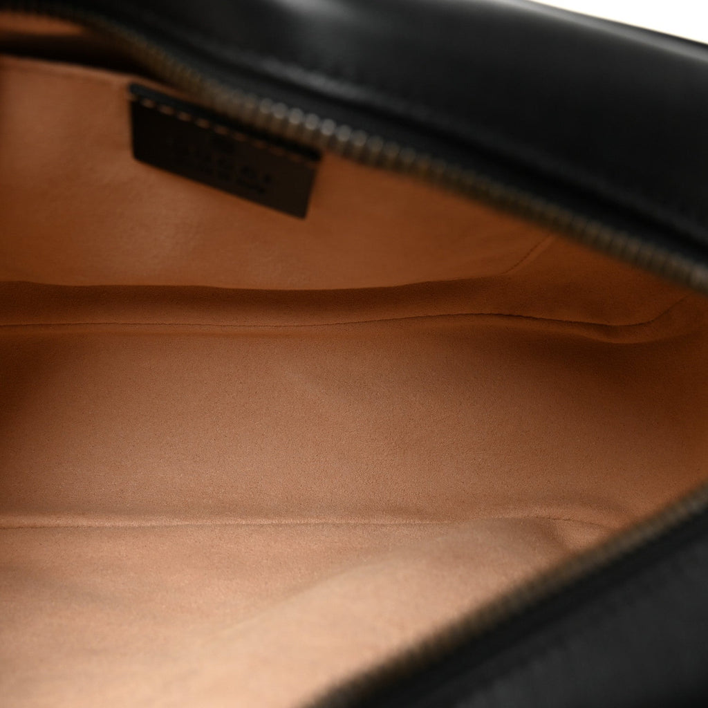 Calfskin Matelasse Small GG Marmont Chain Shoulder Bag Black