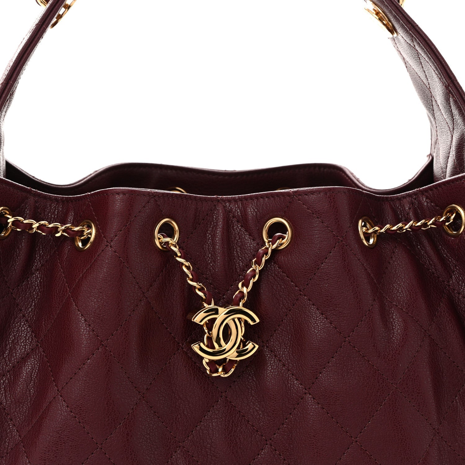 Goatskin Quilted Small Chanel 25 Handbag Dark Burgundy